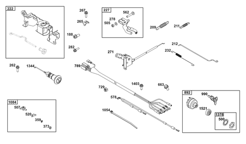 Controls Group Diagram and Parts List for 356447-3535-F1 200000 - 399999 Briggs and Stratton Engine